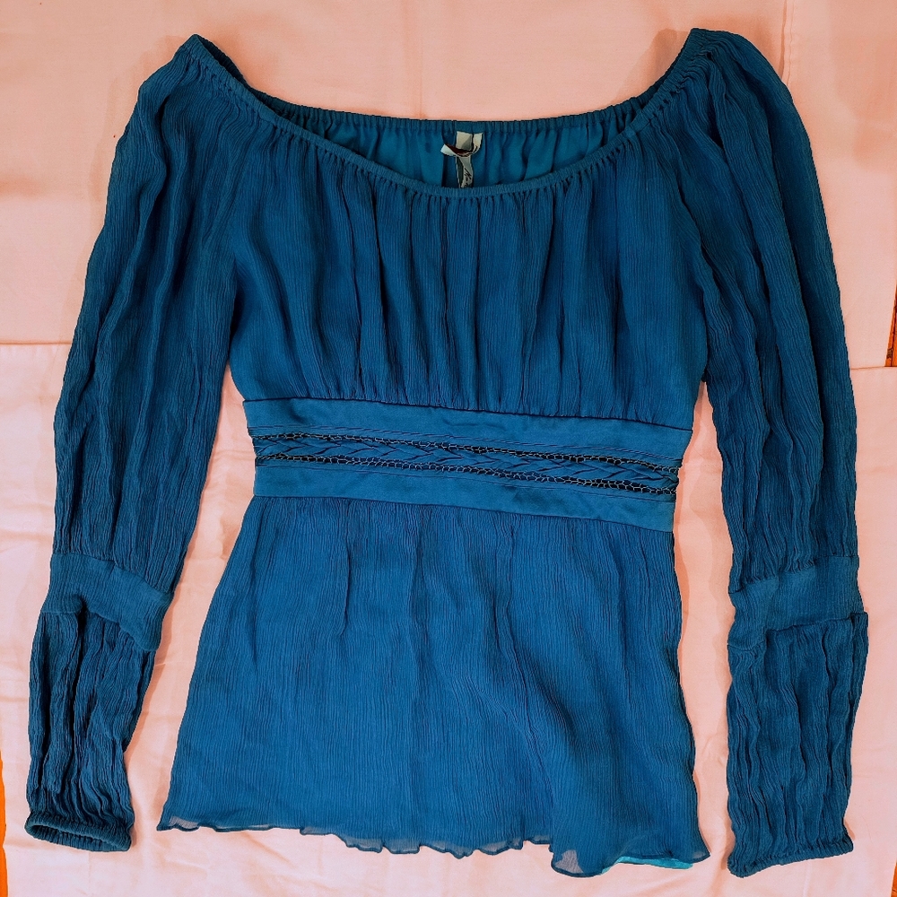 Marciano cinched waist chiffon blouse